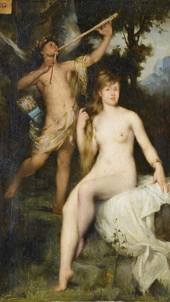 Pan e ninfa in un paesaggio o Allegoria della Fama - Museum of Fine Arts and of Natural History, Châteaudun